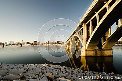 Broadway Bridge in Saskatoon Stock Photo