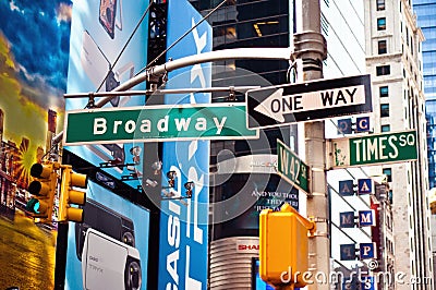 Broadway, New york city street sign Editorial Stock Photo