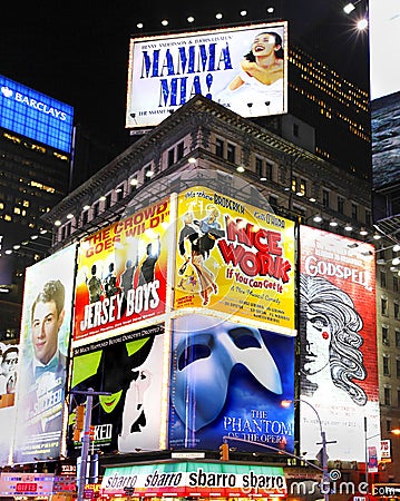 Broadway show billboards Editorial Stock Photo