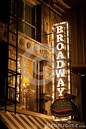 Broadway sign Editorial Stock Photo