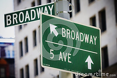 Broadway street sign Editorial Stock Photo