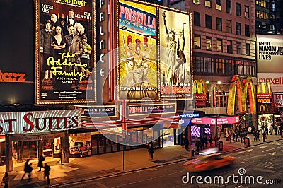 Broadway Theater District Editorial Stock Photo