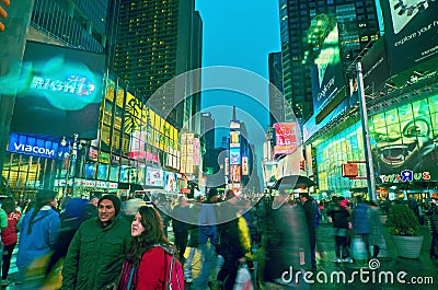 Broadway Times Square at night, New York Editorial Stock Photo