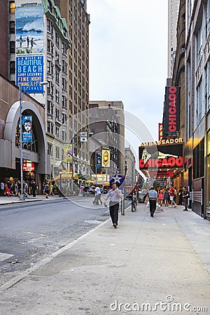 Broadway and W4 9 street, New York city , USA Editorial Stock Photo