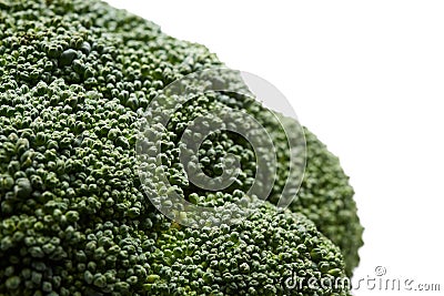 Broccoli top macro fragment. Green vegetable close-up Stock Photo