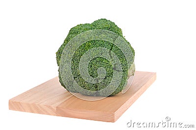 Broccoli on cutting board Stock Photo