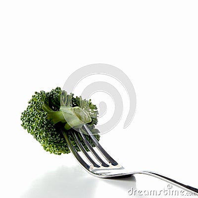 Broccoli & Fork Stock Photo