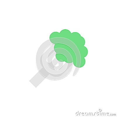 Broccoli fork icon. Simple color vector elements of vegetarian food icons for ui and ux, website or mobile application Stock Photo