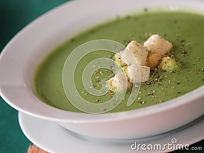 Broccoli green soup Stock Photo