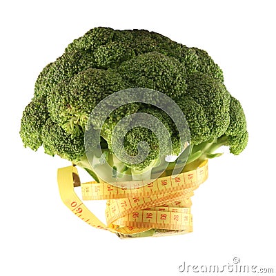 Broccoli with a metre-stick Stock Photo