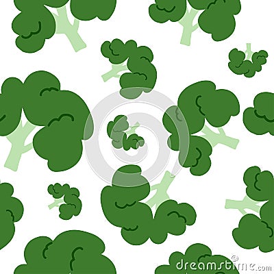 Broccoli seamless pattern Vector Illustration