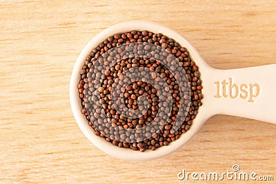 Broccoli Seeds in a Tablespoon Stock Photo