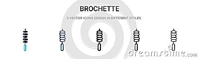 Brochette icon in filled, thin line, outline and stroke style. Vector illustration of two colored and black brochette vector icons Vector Illustration