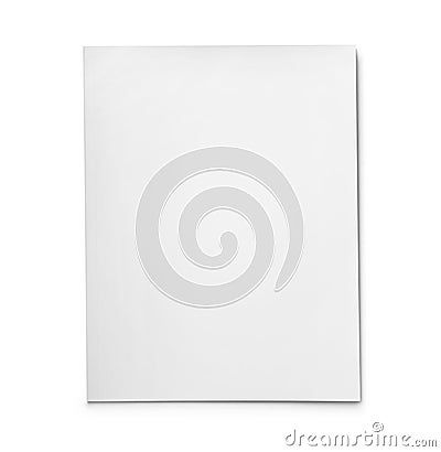 Brochure with blank cover isolated on white, top view. Stock Photo