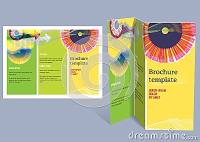 brochure editable booklet fold layout transparencies template vector