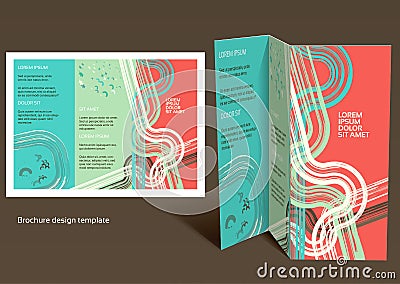 Brochure, booklet z-fold layout. Editable design t Vector Illustration