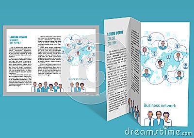 Brochure, booklet z-fold layout. Editable design template Vector Illustration