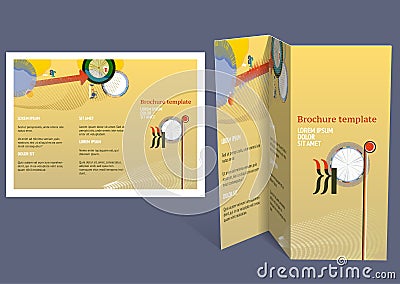 Brochure, booklet z-fold layout. Editable design template Vector Illustration