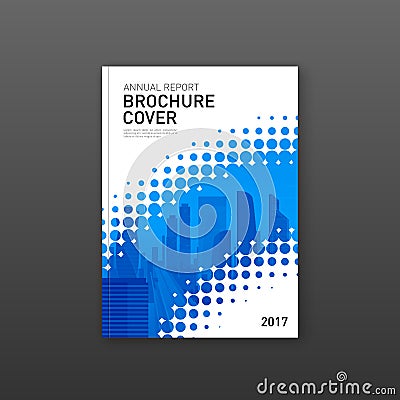 Brochure cover design template for construction or technology company. Vector Illustration