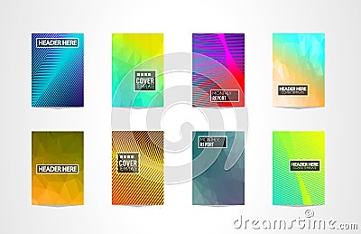 A4 Brochure Cover Mininal Design with Geometric shapes, colorful gradients and space for text Stock Photo