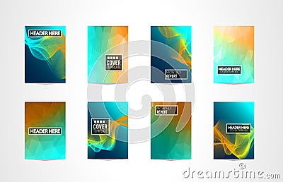 A4 Brochure Cover Mininal Design with Geometric shapes, colorful gradients Vector Illustration