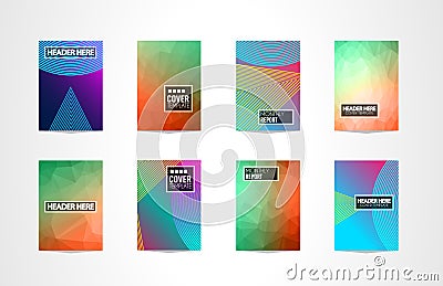 A4 Brochure Cover Mininal Design with Geometric shapes, colorful gradients Vector Illustration