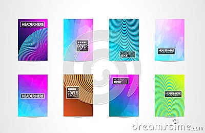 A4 Brochure Cover Mininal Design with Geometric shapes, colorful gradients Vector Illustration