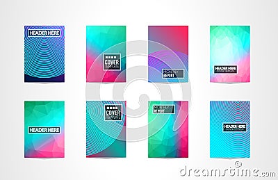 A4 Brochure Cover Mininal Design with Geometric shapes, colorful gradients Vector Illustration