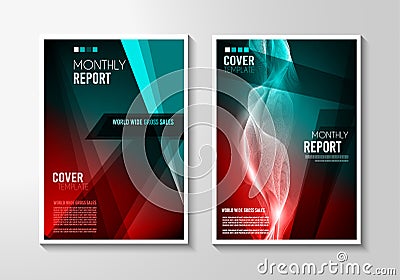 A4 Brochure Cover Mininal Design with Geometric shapes, colorful gradients Vector Illustration