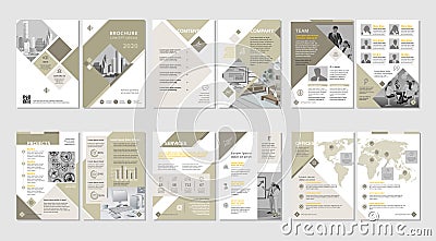 Brochure creative design. Multipurpose template with cover, back and inside pages. Vertical a4 format. Stock Photo