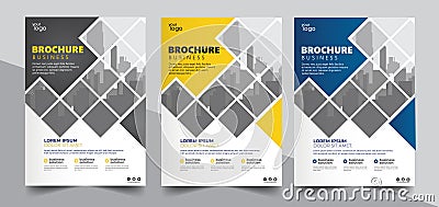 Brochure design, cover modern layout, annual report, poster, flyer in A4 with colorful triangles Vector Illustration