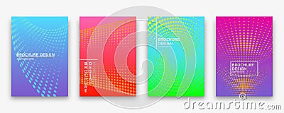 Brochure design with halftone dots and neon gradients Vector Illustration