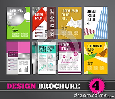 Brochure design mega set Vector Illustration