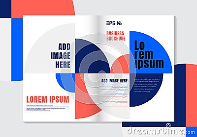 Brochure design template geometric vivid color circle element background Vector Illustration