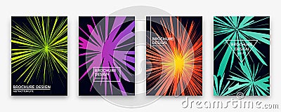 Brochure design with trendy neon gradients. Vector illustration. Vector Illustration
