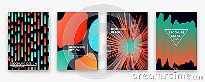 Brochure design with trendy neon gradients. Vector illustration. Vector Illustration