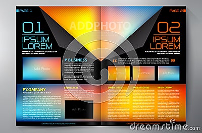 Brochure design two pages a4 template Vector Illustration