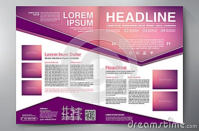 Brochure design two pages a4 template. Vector Illustration