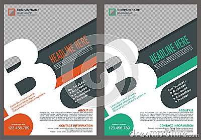 Brochure - Flyer with letter `B` logo style cover Stock Photo