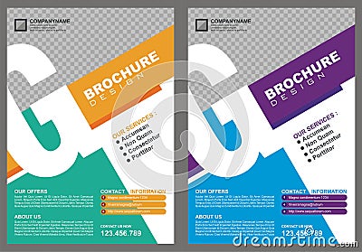 Brochure - Flyer with letter `G` logo style cover Stock Photo