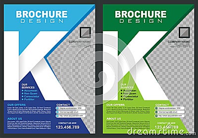 Brochure - Flyer with letter `K` logo style cover Stock Photo