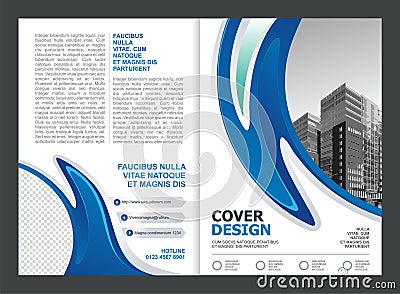 Brochure, Flyer, Template Design with Blue and White color Stock Photo