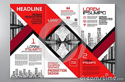 Brochure 3 fold flyer design a4 template. Vector Illustration