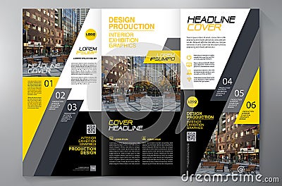 Brochure 3 fold flyer design a4 template. Vector Illustration