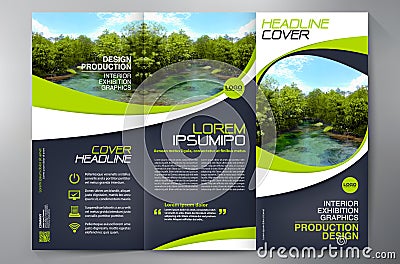 Brochure 3 fold flyer design a4 template. Vector Illustration