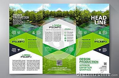 Brochure 3 fold flyer design a4 template. Vector Illustration