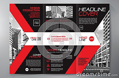 Brochure 3 fold flyer design a4 template. Vector Illustration