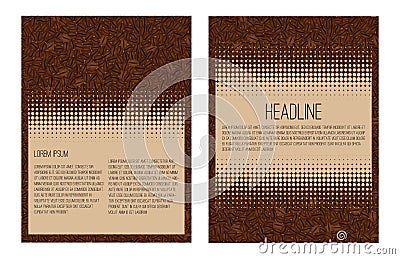 Brochure layout template flyer design. Vector coffee background Vector Illustration