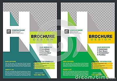 Brochure with letter `H` logo style cover Stock Photo