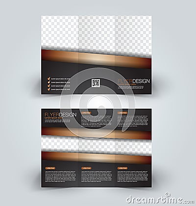 Brochure mock up design template for business, education, advertisement. Trifold booklet Vector Illustration